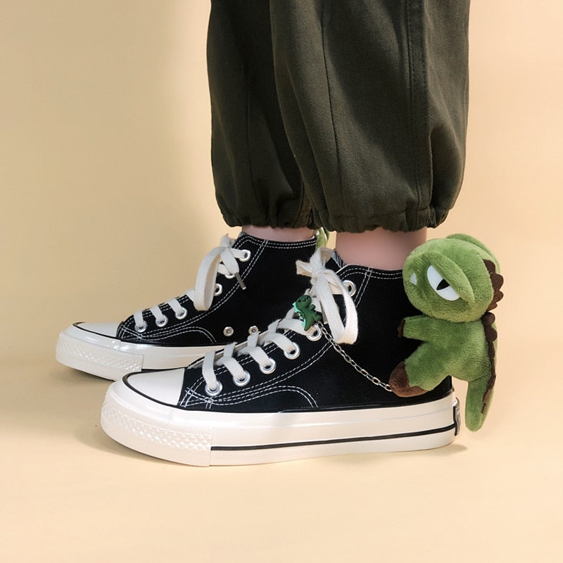 Anime Dinosaurs High Tops Canvas Shoes