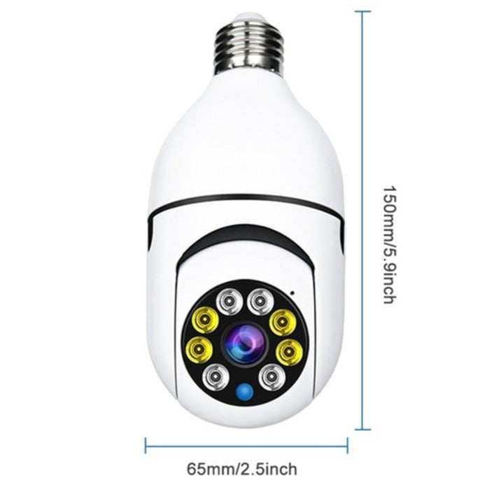 Caméra de sécurité sans fil 1080p 360° WIFI avec ampoule 