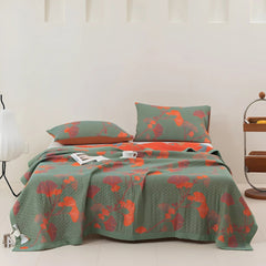 Reversible Botanical Cotton Quilt Bedding Set – Soft and Breathable Design