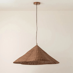 Rustic Rattan Pendant Light – Woven Ceiling Light Fixture for Warm Interiors, Adjustable Height, Ideal for Living Room and Dining Room