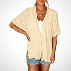 Serena Airy Short-Sleeve Cardigan | Draped Summer Layer