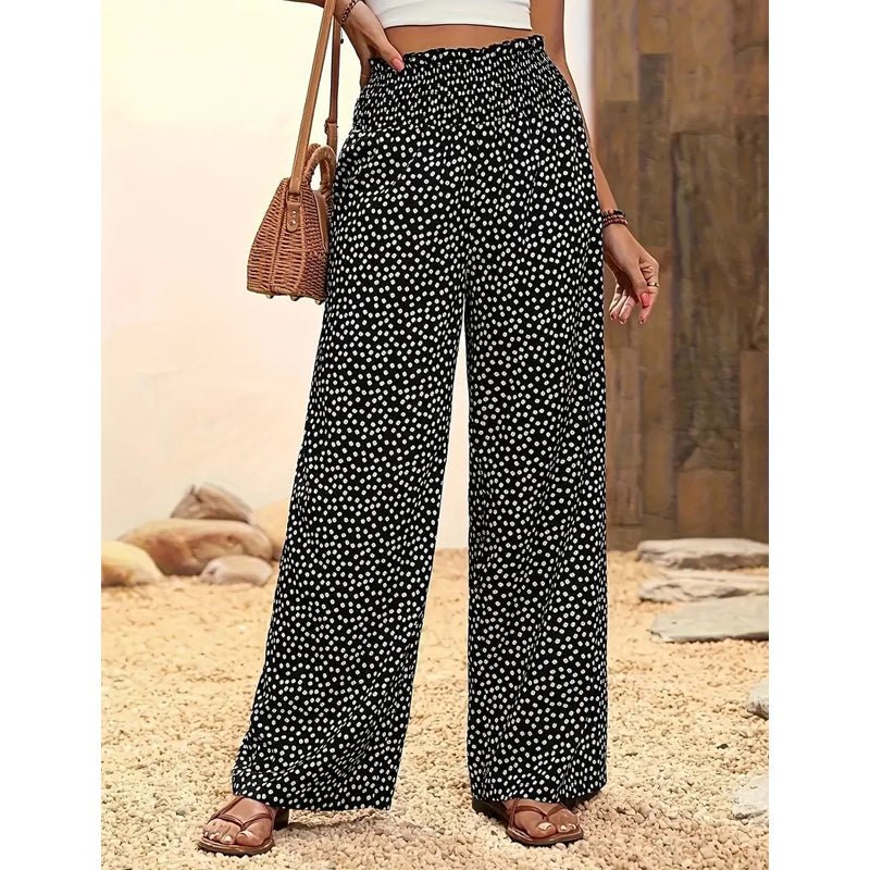 Serene Print Wide-Leg Pants | Smocked Waist, Lightweight Pull-On Fit