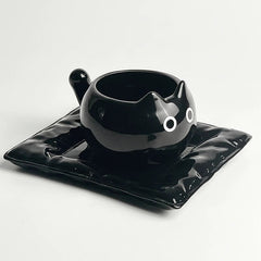 Siamese Cat Inspired Coffee Cup with Ear Handle – Premium Ceramic Drinkware