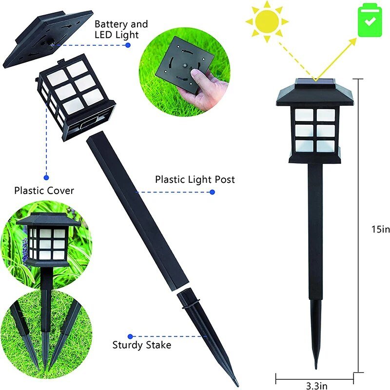 Lanternes solaires à LED pour allées 