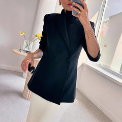 Sylvia Loose-Fit Women's Blazer | Notched Collar, Button Detail