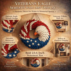 Wall Art Eagle Wreath | Durable Boxwood Display for Indoor and Outdoor Home Decor