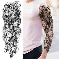 Wilder Temporary Tattoo Sleeve | Maori, Wolf, Lion, Tiger Designs