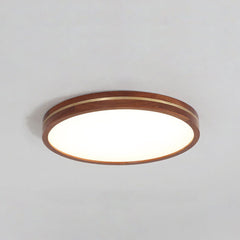 Wooden LED Flush Mount Ceiling Light with Dimmable Function – Modern Design for Indoor Spaces