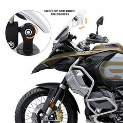 Wraparound Motorcycle Mirror | 180° Parabolic View, Adjustable Angle